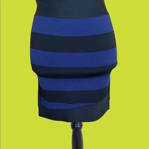 BCBMAXZRIA Alina Black/Blue Bodycon Skirt